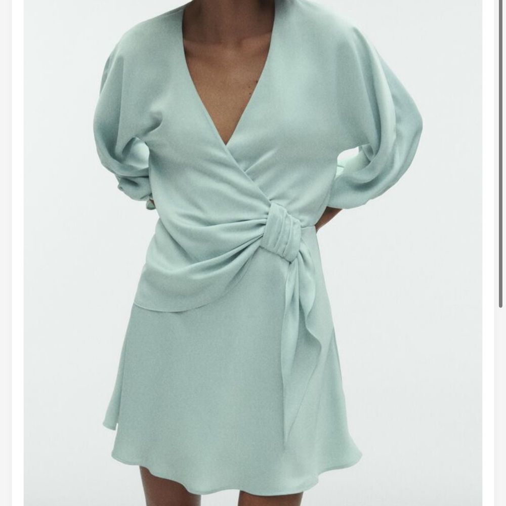 Zara Mint Green Wrap Dress